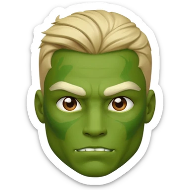 Strong Hulk emoji style sigma boy sticker