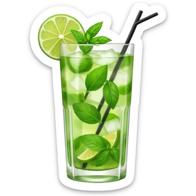 Make a mojito in she style of an emoji  sticker