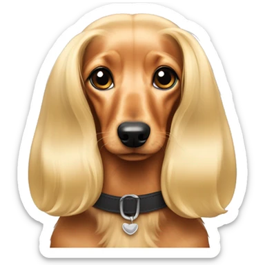 long hair doxie blonde sticker