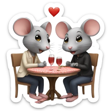 two cute mice on a date  sticker