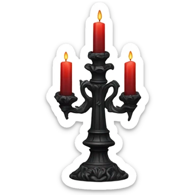 gothic candlestick black with red sticker