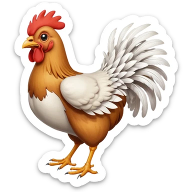 headless chicken running with exaggerated motion sticker