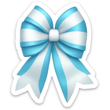 light blue bow with white hearts on it sticker