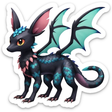 Shiny Salandit-Umbreon-Trico-Noivern-Noibat-Hybrid (Full body) sticker