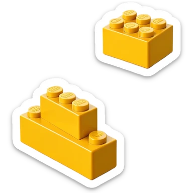 yellow LEGO brick, simple and iconic sticker