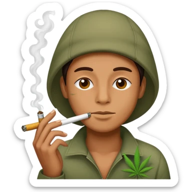someone smoking marijuana sticker