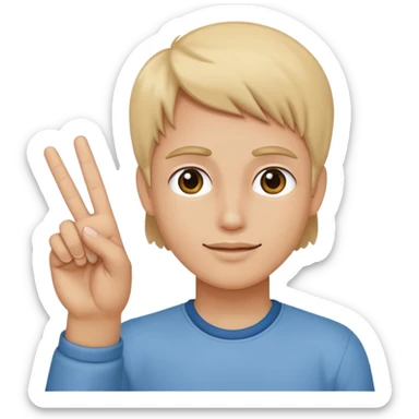 Deux signes peace avec main a l'horizontal avec index de la main droite qui touche le majeur de la main gauche sticker