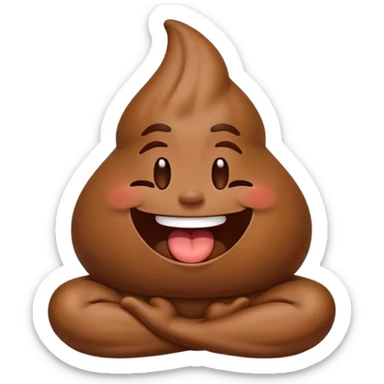 meditating laughing poop emoji sticker