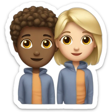 Three white siblings sticker