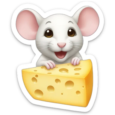 Mouse eat cheese sticker