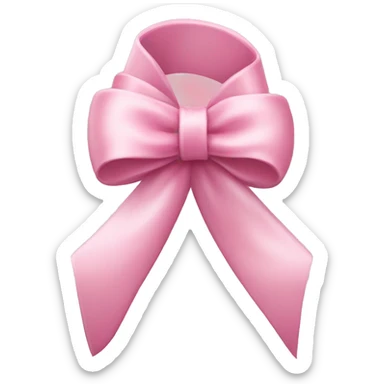 Light pink ribbon tied in a bow around a flexing bicep sticker