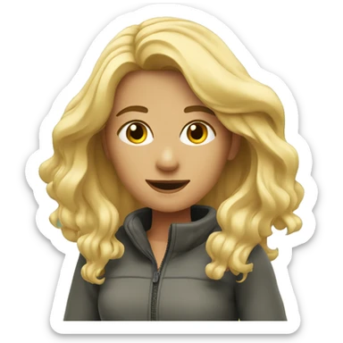 blonde girl in outdoor scene sticker