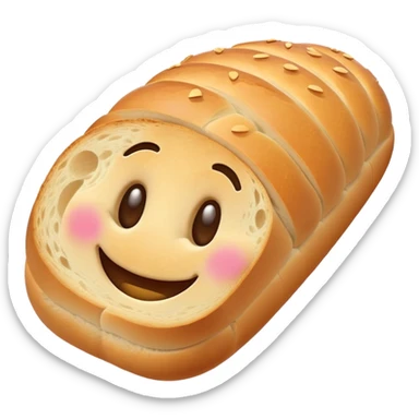 French bread with a happy face sticker