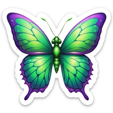 alien with cosmic butterfly wings  sticker