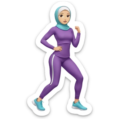 High resolution full body of a girl wearing a hijab and is a fitness trainer sticker