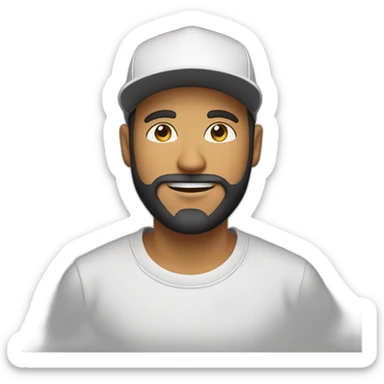 marketer man with middle beard snapback hat sticker