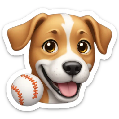 Cute dog playing with a ball sticker