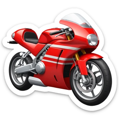 red motorbike with racing stripes sticker