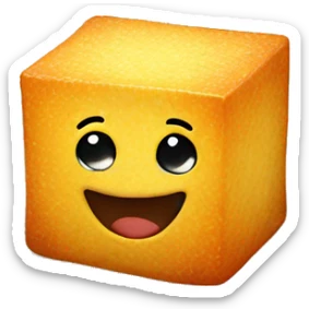 Sugar cube on a tissue sticker