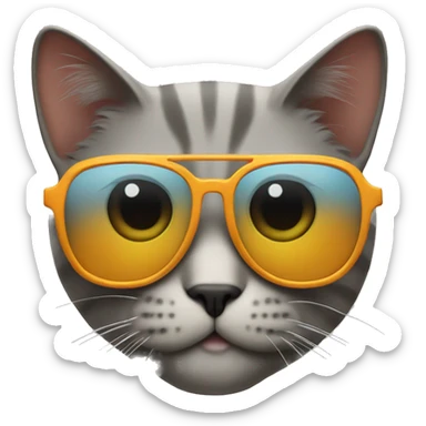Cat with sunglasses sticker