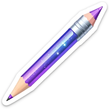 Glitter Purple and Cian pencil hand write  sticker