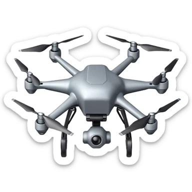 generate realistic combat drone controlled by ai without surveillance camera sticker