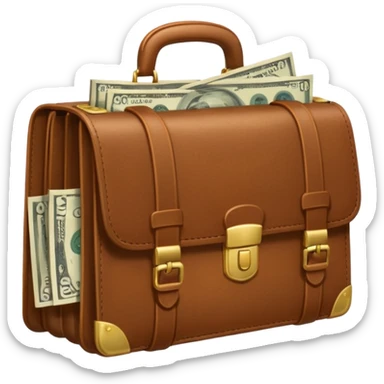 money filled briefcase sticker