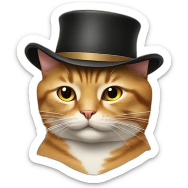 cat with a hat and a cigar sticker