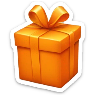 Orange present sticker