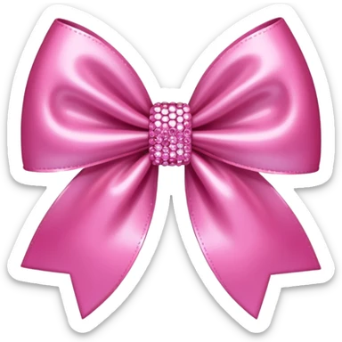 very sparkly bow pink sticker