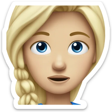 Blonde girl with blue eyes crying and mad  sticker