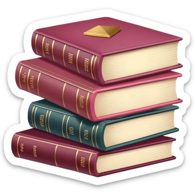 Pastel Reddish-pinkish and gold and white vintage books sticker
