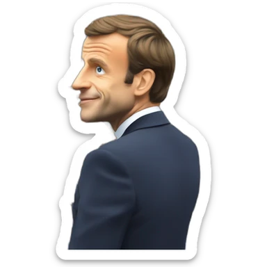 Emmanuel Macron qui fait un bisou à marine le Penn sticker