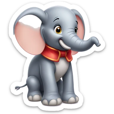 disney character dumbo the elephant stuff toy sticker
