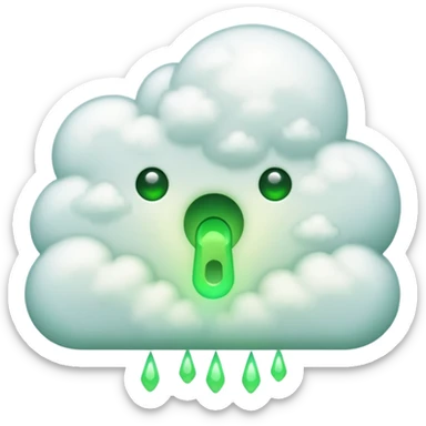 a cloud with a green glowing keyhole sticker