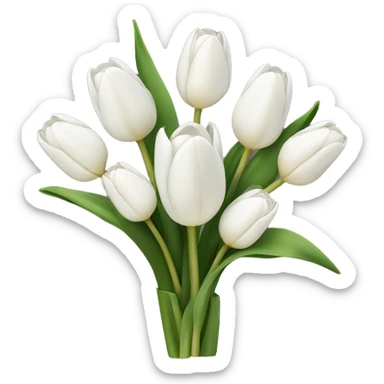 white tulip bouquet  sticker