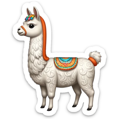 cloud patterned lama sticker