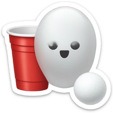 Ping pong ball red solo cup sticker