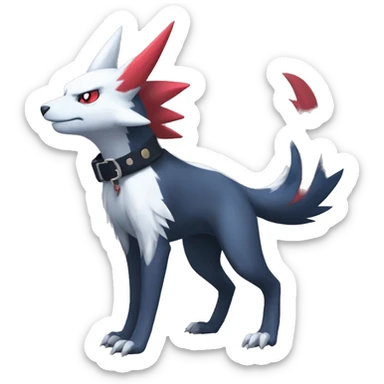 Cool Edgy Nargacuga-Absol-Zangoose-Sneasel-Quilava with a collar on, full body sticker
