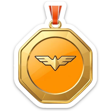 Can you please create a medal like this " 🥇 " that won't have the tape, and that will be octagon shaped. And inside it, instead of having the number " 1 " please change it with Mclaren logo. sticker