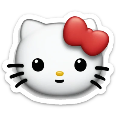 Hello kitty heart emoji sticker