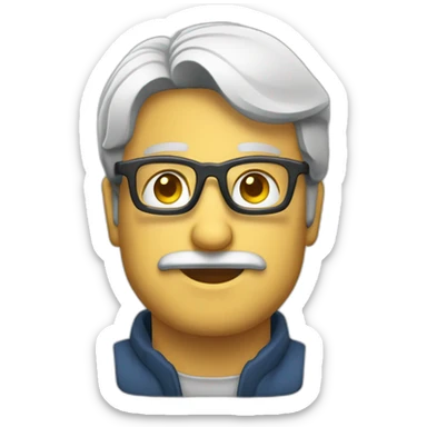 ingeniero moreno con lentes sticker