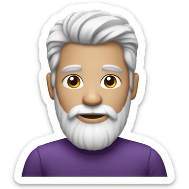 White bearded man with purple hair  sticker