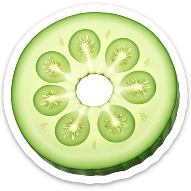 circular slice of cucumber sticker