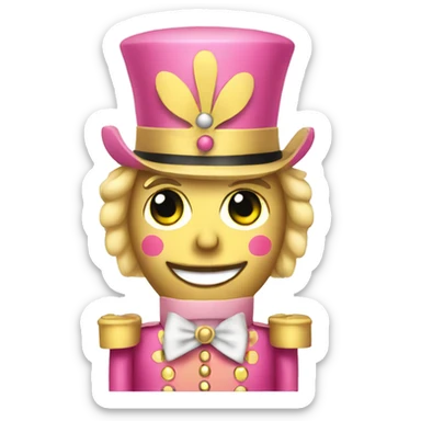 Pink and yellow nutcracker  sticker