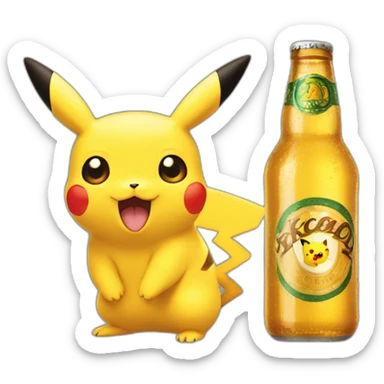Pikachu beer sticker