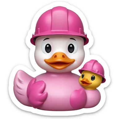 Pink rubber duck with pink hard hat and CTS on the front sticker