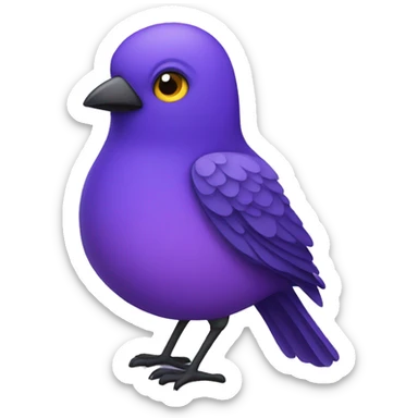 Purple bird sticker