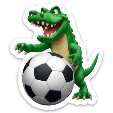 Gator kicking a soccer ball sticker