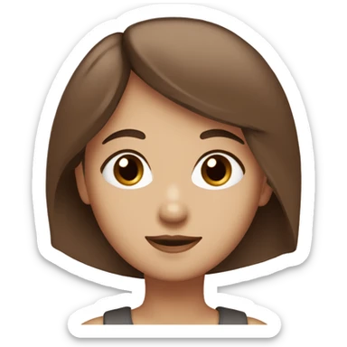 A girl with brown eyes and brown hair ￼￼ sticker